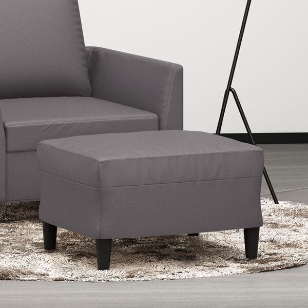 vidaXL Fotpall gr&aring; 60x50x41 cm konstl&auml;der