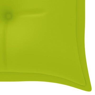 vidaXL Bataviabänk med ljusgrön dyna 150 cm massiv teak