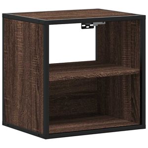 vidaXL V&auml;ggmonterade s&auml;ngbord brun ek 40x31x39,5 cm