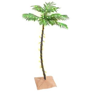 vidaXL Palmtr&auml;d med LED varmvit 72 LEDs 120 cm