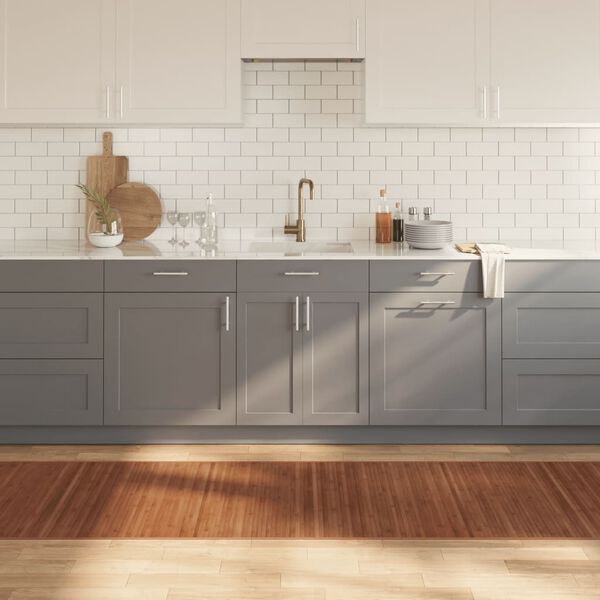 vidaXL Matta rektangul&auml;r brun 80x300 cm bambu