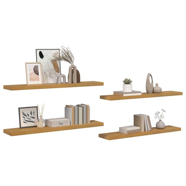 vidaXL V&auml;gg hylla 4 pcs Beige 120 x 23,5 x 4 cm Konstruerat tr&auml;