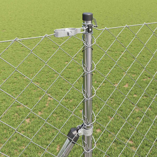 vidaXL St&auml;ngselstolpe Silver 10 x 1,6 m (60 x 60 mm n&auml;t) St&aring;l