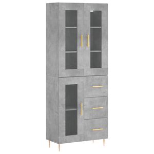 vidaXL H&ouml;gsk&aring;p betonggr&aring; 69,5x34x180 cm konstruerat tr&auml;