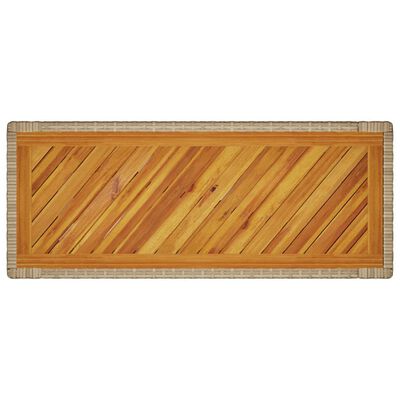 vidaXL Trädgårdsbord med träskiva beige 100x40x75 cm konstrotting