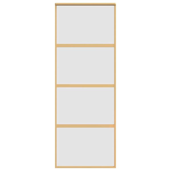 vidaXL Skjutdörr guld 76x205 cm frostat ESG-glas och aluminium
