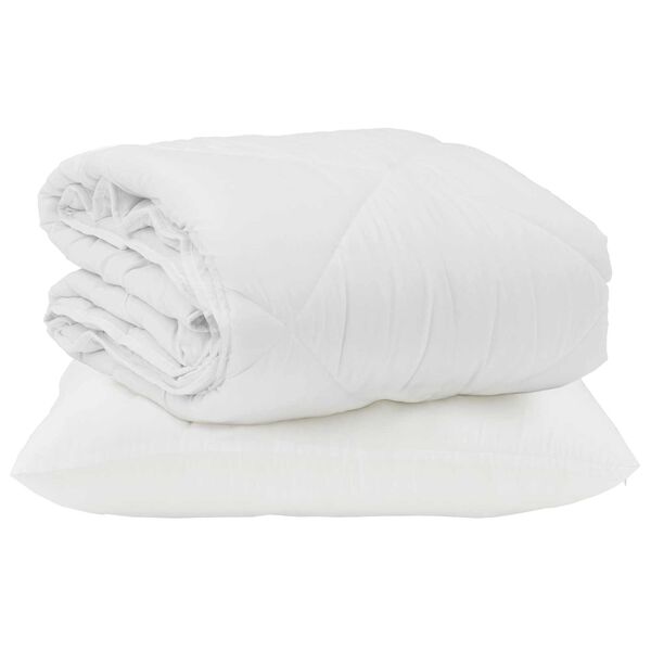 vidaXL Sommar Duvet med kudde 2 pcs Vit Mikrofiber