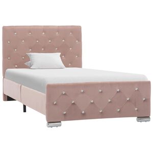 vidaXL S&auml;ngram rosa sammet 90x200 cm
