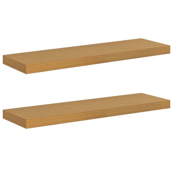 vidaXL V&auml;gg hylla 2 pcs Beige 80 x 23,5 x 4 cm Konstruerat tr&auml;