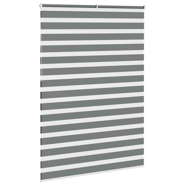 vidaXL Rullgardin zebra m&ouml;rkgr&aring; 160x230 cm tyg bredd 155,9cm polyester