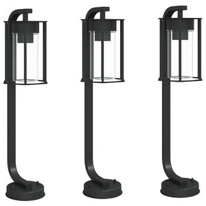 vidaXL Utomhusgolvlampor 3 st svart 60 cm rostfritt st&aring;l
