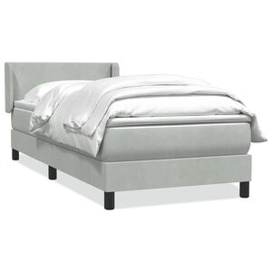 vidaXL Rams&auml;ng med madrass ljusgr&aring; 80x210 cm sammet