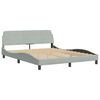 vidaXL Bed with Mattress Light Grey 160x200 cm Velvet