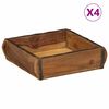 vidaXL Bricka 4 st Brun 29 x 31 x 10 cm Solid &aring;tervunnen tr&auml;