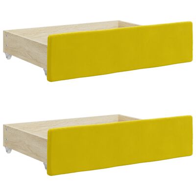 vidaXL Sänglådor 2 st gul konstruerat trä och sammet