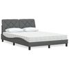 vidaXL Bed with Mattress Dark Grey 140x190 cm Fabric