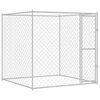 vidaXL Hundbur Silver 200 x 200 x 200 cm Galvaniserat St&aring;l