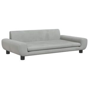 vidaXL Barnsoffa ljusgr&aring; 100x54x33 cm sammet