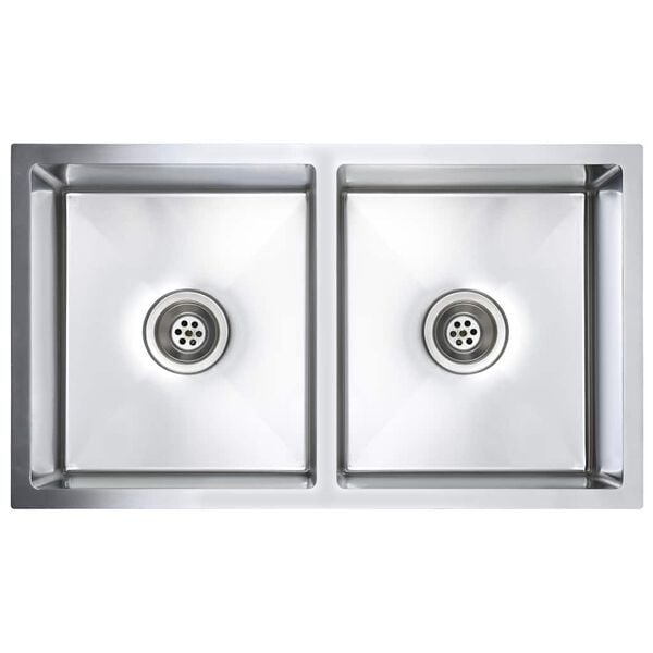 vidaXL Handgjord diskho rostfritt stål