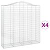 vidaXL Gabioner b&aring;gformade 4 st 200x50x200/220 cm galvaniserat j&auml;rn
