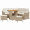 vidaXL Tr&auml;dg&aring;rdsoffset 8 st 7-Antal sittplatser Beige och gr&auml;ddf&auml;rgad