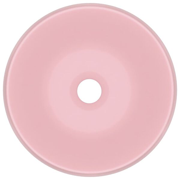 vidaXL Lyxigt runt handfat matt rosa 40x15 cm keramik
