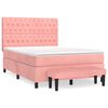 vidaXL Rams&auml;ng med madrass rosa 140x190 cm sammet