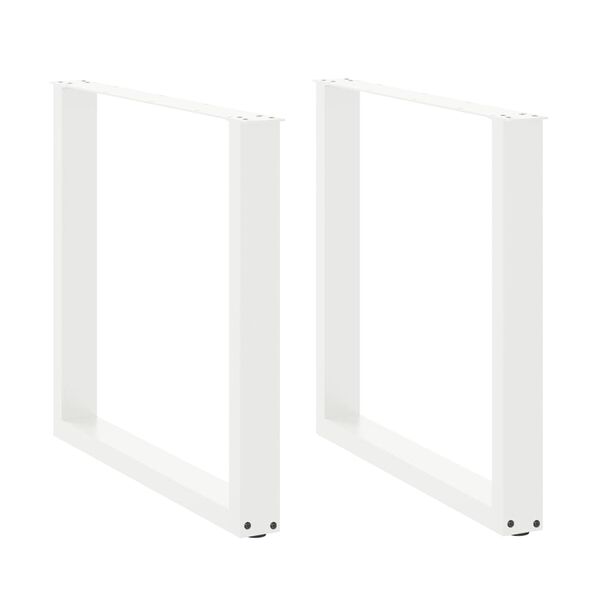 vidaXL Matbordsben U-formade 2 st vita 90x(72-73) cm stål