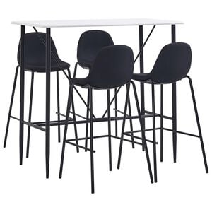 vidaXL Bargrupp 5 delar tyg svart