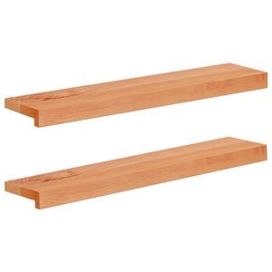 vidaXL F&ouml;nsterbr&auml;dor 2 st Lack 70 x 15 x 2 cm Massivt boktr&auml;