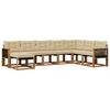 vidaXL Utomhussoffset med kudde 8 pcs Naturlig och Beige