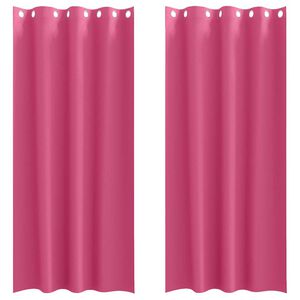vidaXL M&ouml;rkl&auml;ggningsgardiner med Ringar 2 pcs Klart Pink 225 x 140 cm