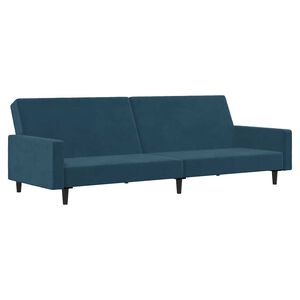 vidaXL B&auml;ddsoffa 2-sits bl&aring; sammet