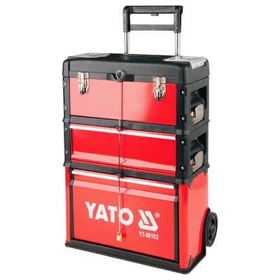 YATO Verktygsväska på hjul med 2 lådor 52x32x72 cm