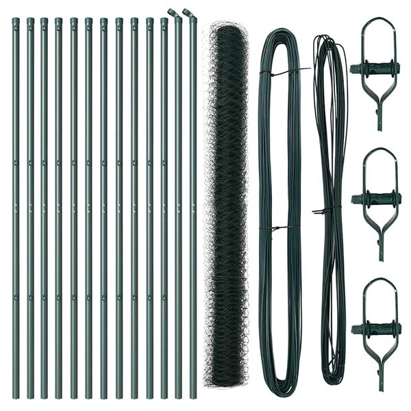 vidaXL St&auml;ngselstolpe Gr&ouml;n 25 x 1,5 m (36 mm n&auml;t) St&aring;l