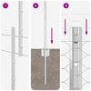 vidaXL St&auml;ngsel med stolpe Silver 1,2 x 25 m St&aring;l