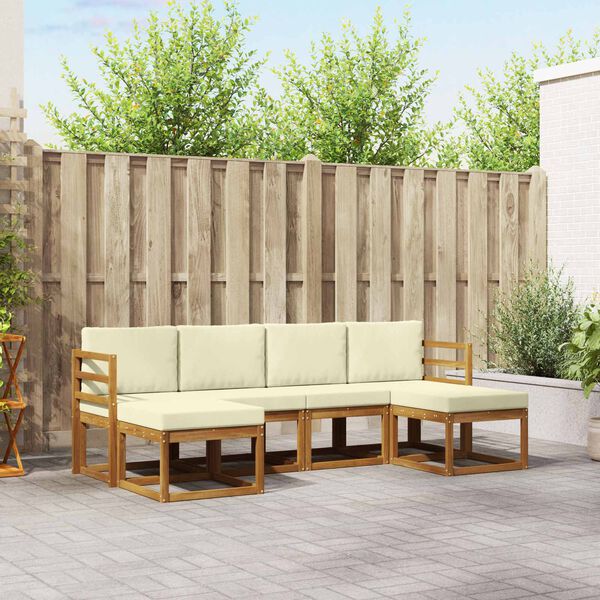 vidaXL Utomhussoffset 6 pcs Naturlig och Gr&auml;dde Konstruerat tr&auml;