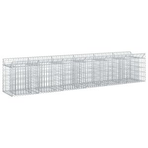 vidaXL Gabion upph&ouml;jd s&auml;ng 2 st 300 x 50 x 60 cm Galvaniserat st&aring;l