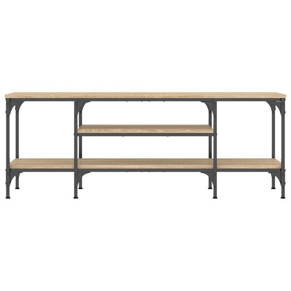 vidaXL Tv-bänk sonoma-ek 121x35x45 cm konstruerat trä & järn