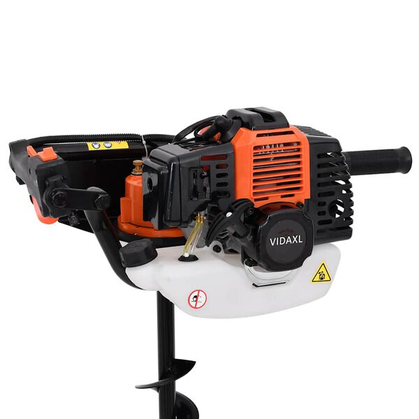 vidaXL Jordborrmaskin med tillbehör stål