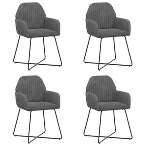 vidaXL Matstolar 4 st Sammet M&ouml;rkgr&aring; 55 x 50 x 84 cm