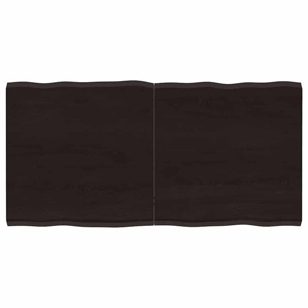 vidaXL Bordsskiva m&ouml;rkbrun 120x60x(2-4) cm massivt tr&auml; levande kant