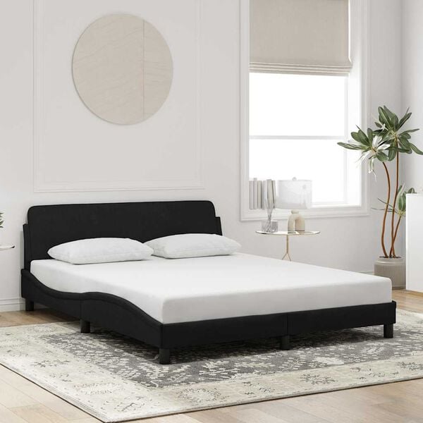 vidaXL Bed Frame "Dover" Black 160x200 cm Velvet