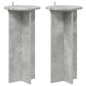 vidaXL V&auml;xtst&auml;ll 2 pcs Betonggr&aring; 29,5 x 29,5 x 60 cm Konstruerat tr&auml;