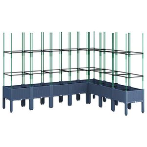 vidaXL Odlingsl&aring;da med spalj&eacute; bl&aring;gr&aring; 200x160x142,5 cm PP