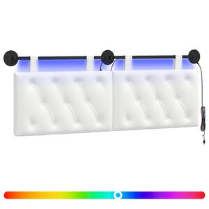 vidaXL H&auml;ngande s&auml;nggavel Med LED-lampa Vit Tyg