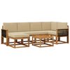 vidaXL Utomhussoffset 7 pcs Naturlig och Beige Massivt Akaciatr&auml;