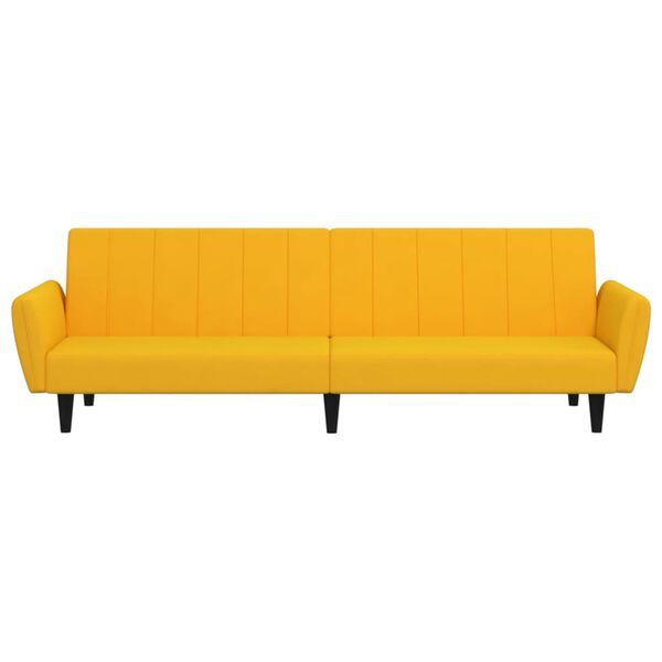 vidaXL B&auml;ddsoffa 2-sits gul sammet