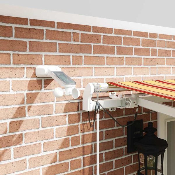 vidaXL Utfällbar markis med LED -remsljus Gul och Orange 500 × 300 cm