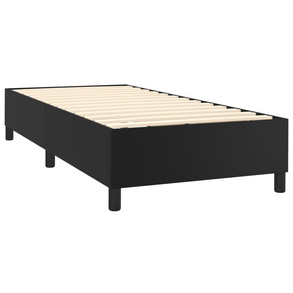 vidaXL Boxspring-s&auml;ngram svart 90x200 cm konstl&auml;der